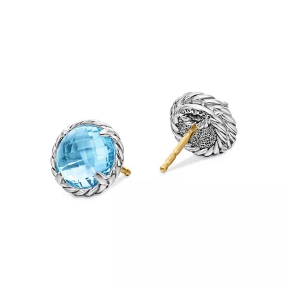 NWT David Yurman Châtelaine Earrings with Blue Topaz